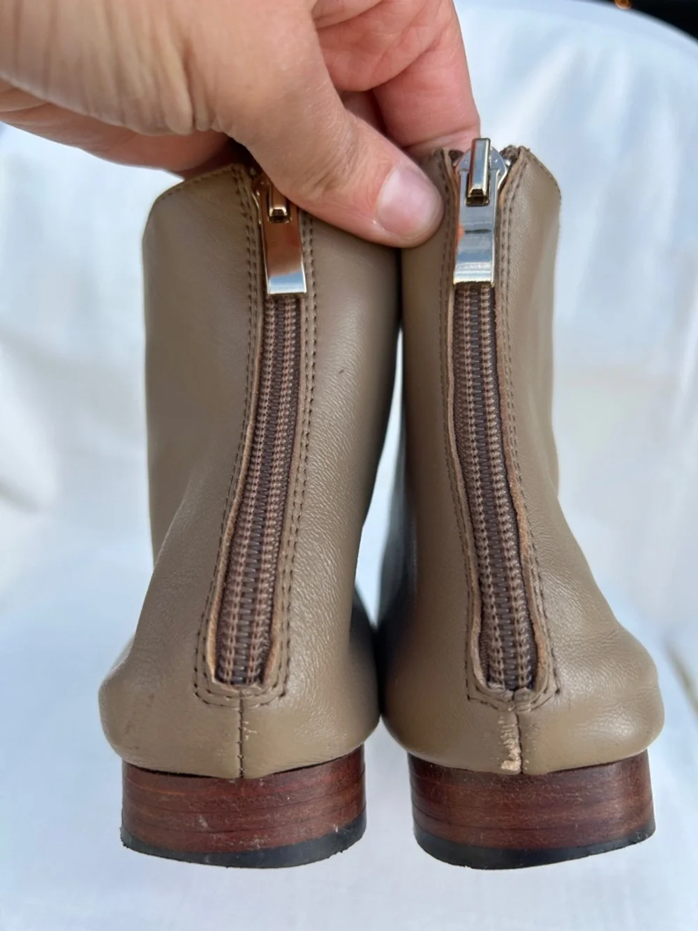 Martiniano Women's Leone in Champignon-Taupe Ankle Booties